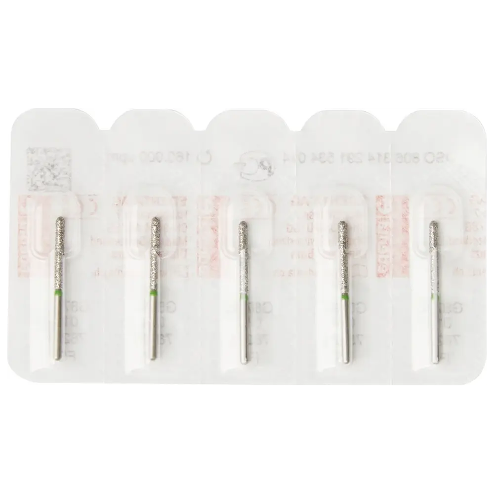 Edenta Diamanten 879L - Packung 5 Stück grün grob, FG, Figur 291 Torpedo lang, 12 mm, ISO 014