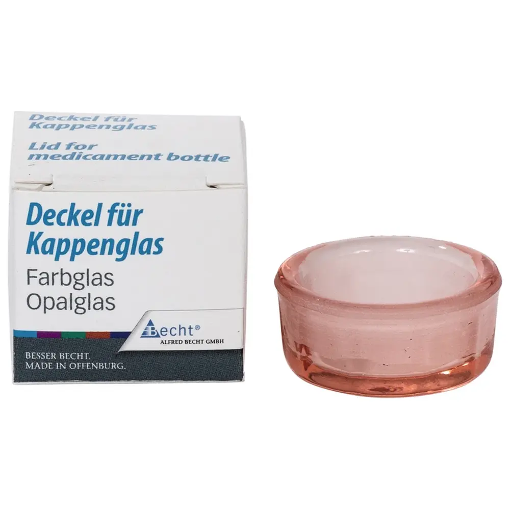 Becht Kappengläser aus Buntglas - Stück Ersatz-Deckel rosalin