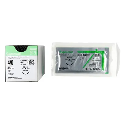 B. Braun Surgical S.A. SUPRAMID schwarz DS-16 4/0 45cm 1,5 Pa 12