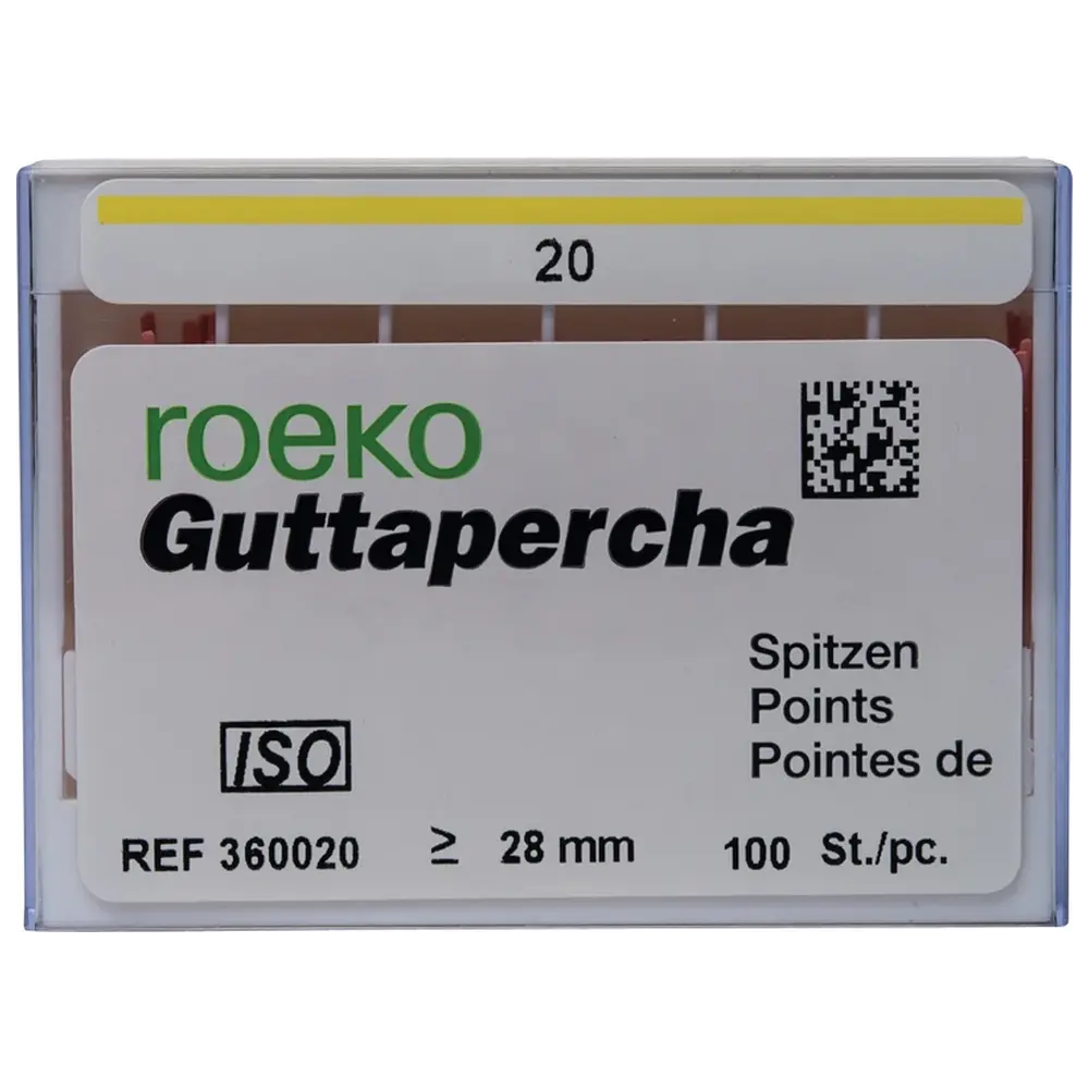 COLTENE roeko Guttapercha Spitzen - Packung 100 Stück ISO 020