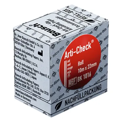 Dr. Jean Bausch GmbH & Co.KG Okklusionspapier 40my 22mm rot BK1016 Ro 10m