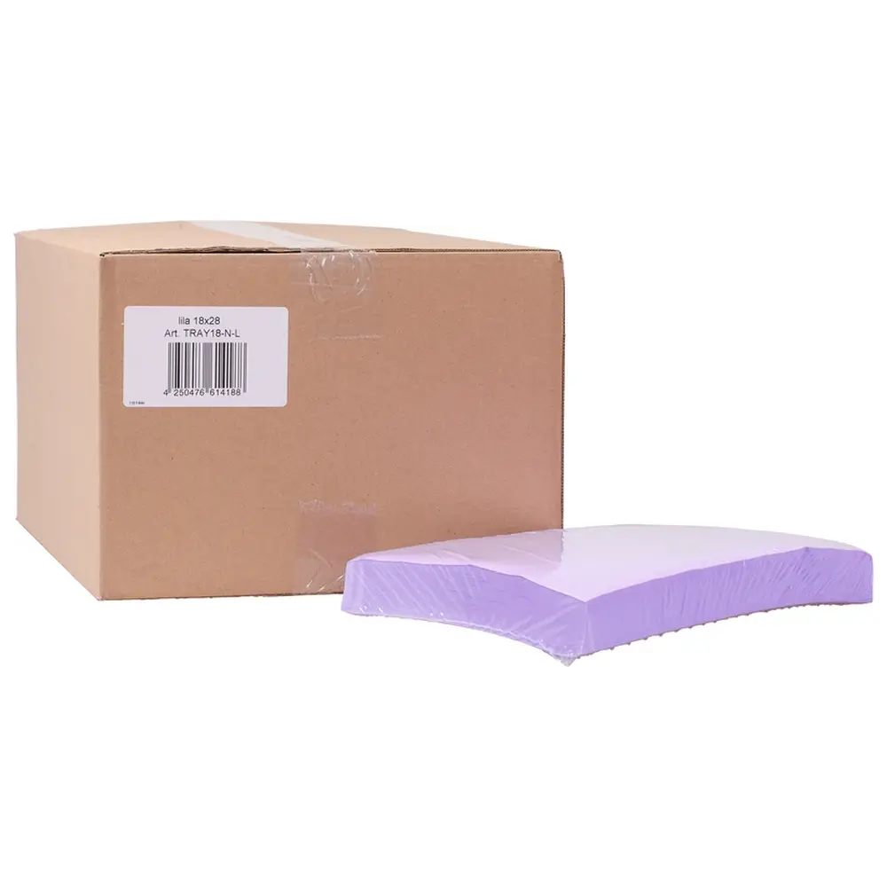 Akzenta Dental Tray-Einlagen - Karton 10 x 250 Stück 18 x 28 cm, lila