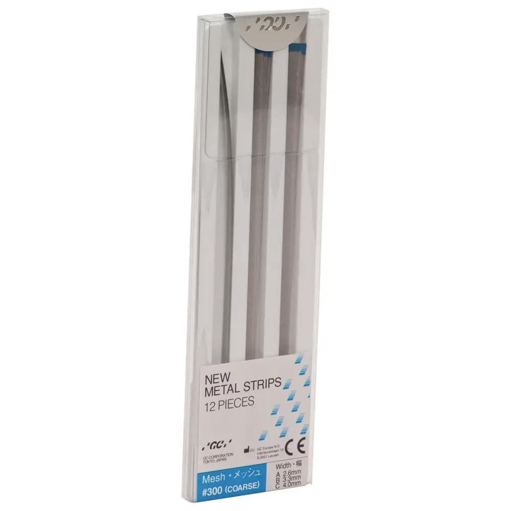 GC NEW METAL STRIPS - Packung 12 Stück (4 x 2,6 mm, 4 x 3,3 mm, 4 x 4 mm), Körnung 300