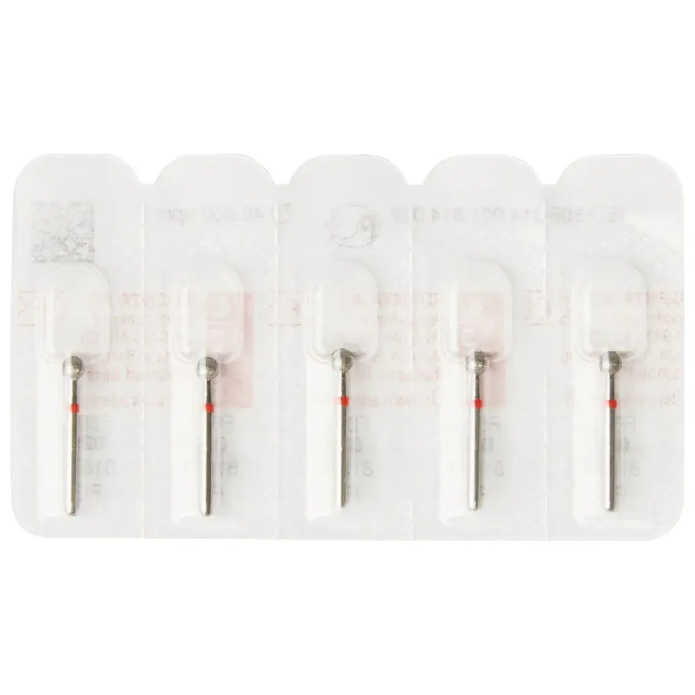 Edenta Diamanten 801 - Packung 5 Stück rot fein, FG, Figur 001 Kugel, ISO 029