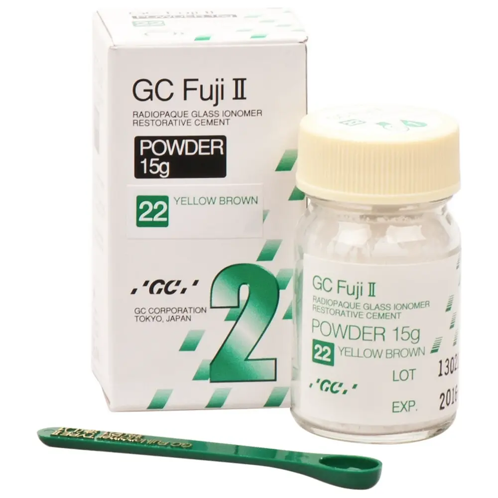GC Fuji II - Packung 15 g Pulver gelbbraun A3