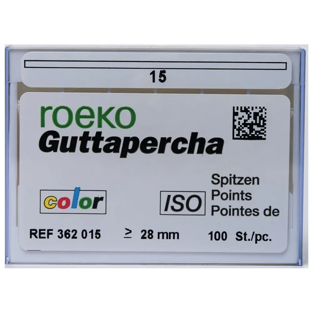 COLTENE Guttapercha ISO color - Packung 100 Stück ISO 015