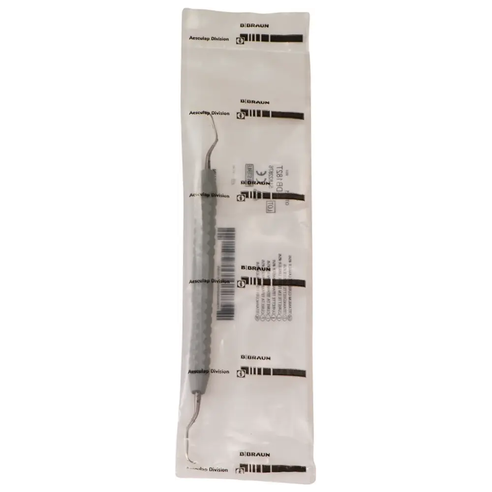 Aesculap Titanküretten nach Langer AC - Stück Figur 5/6, 175 mm, PEEK Griff, Titan, grau