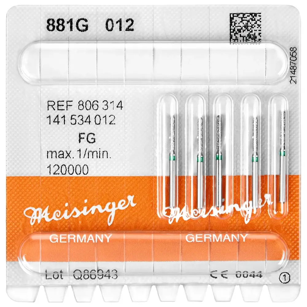 Hager & Meisinger Diamanten 881 - Packung 5 Stück grün grob, FG, Figur 141 Zylinder rund, 8 mm, ISO 012