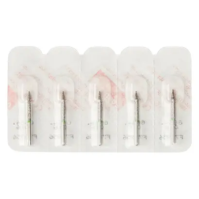 Edenta Diamanten 864 - Packung 5 Stück grün grob, FG, Figur 251 Flamme, 12 mm, ISO 016