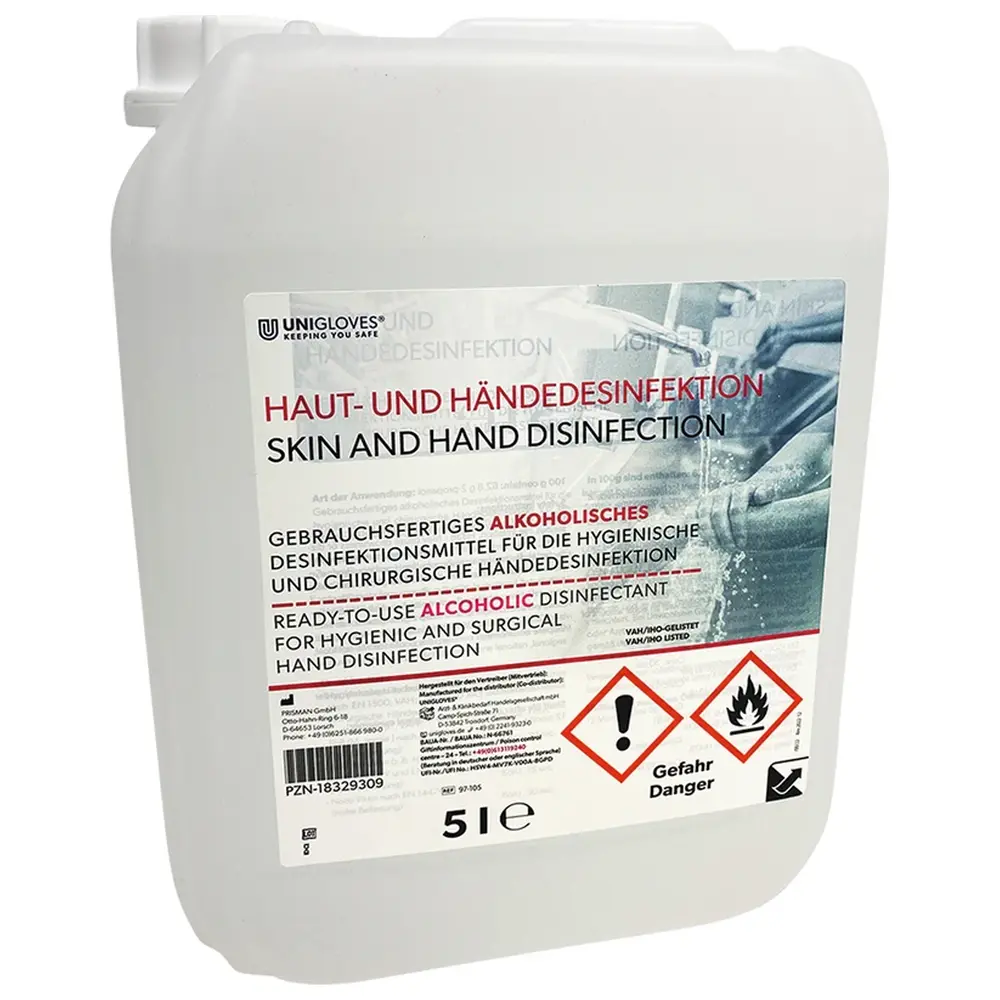 UNIGLOVES Händedesinfektion - Kanister 5 Liter