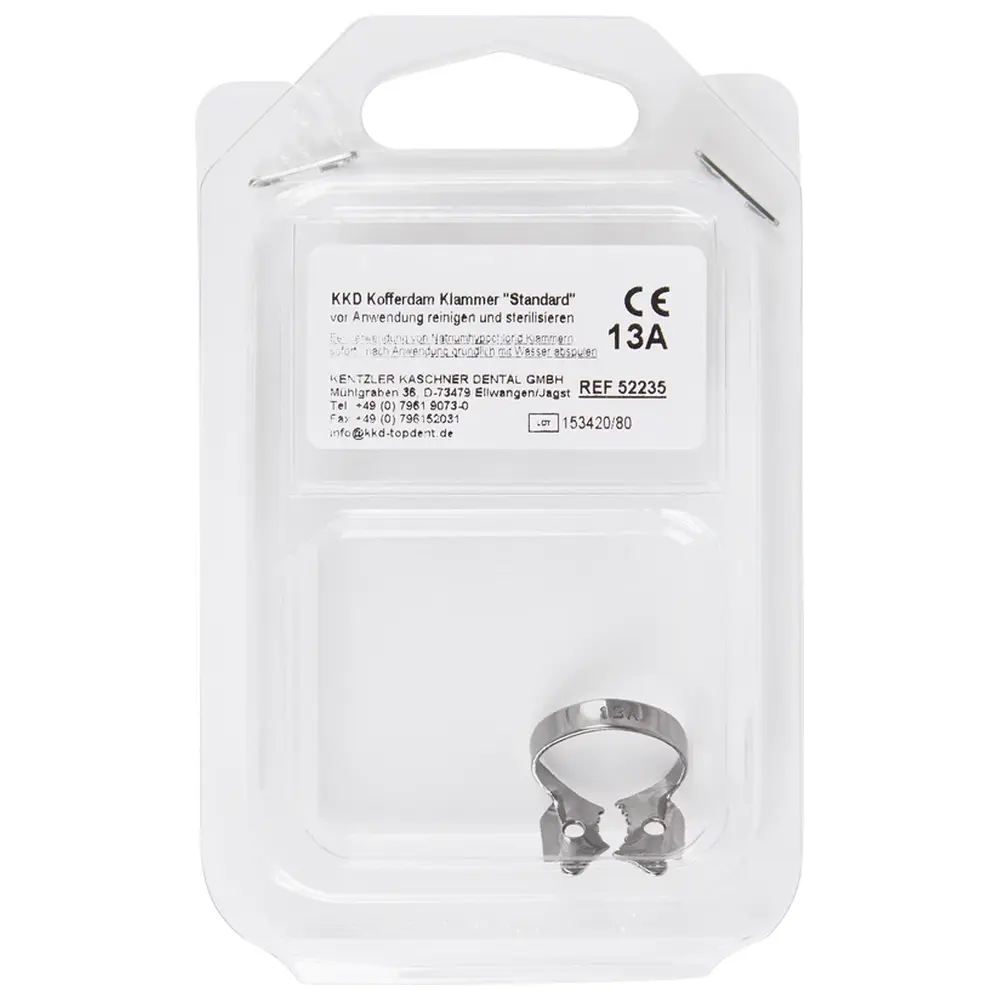 Kentzler-Kaschner KKD® Klammern Standard - Stück Nr. 13A, für Molaren im 1. und 3. Quadranten Kentzler-Kaschner KKD® Klammern Standard - Stück Nr. 13A, für Molaren im 1. und 3. Quadranten