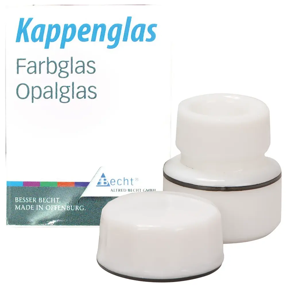 Becht Kappengläser aus Simplex-Opalglas - Stück mit schwarzem Ring