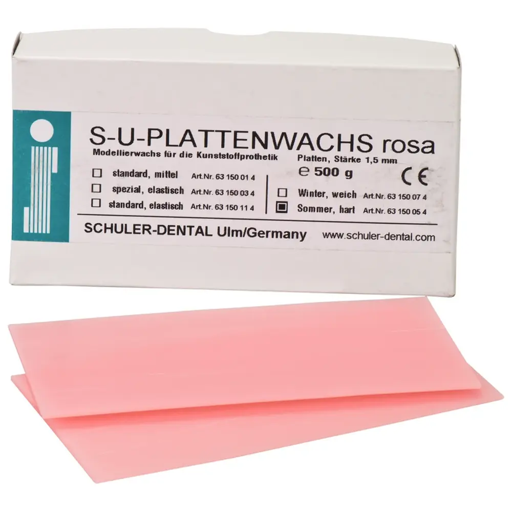 SCHULER-DENTAL S-U-PLATTENWACHS - Packung 500 g Sommer, hart