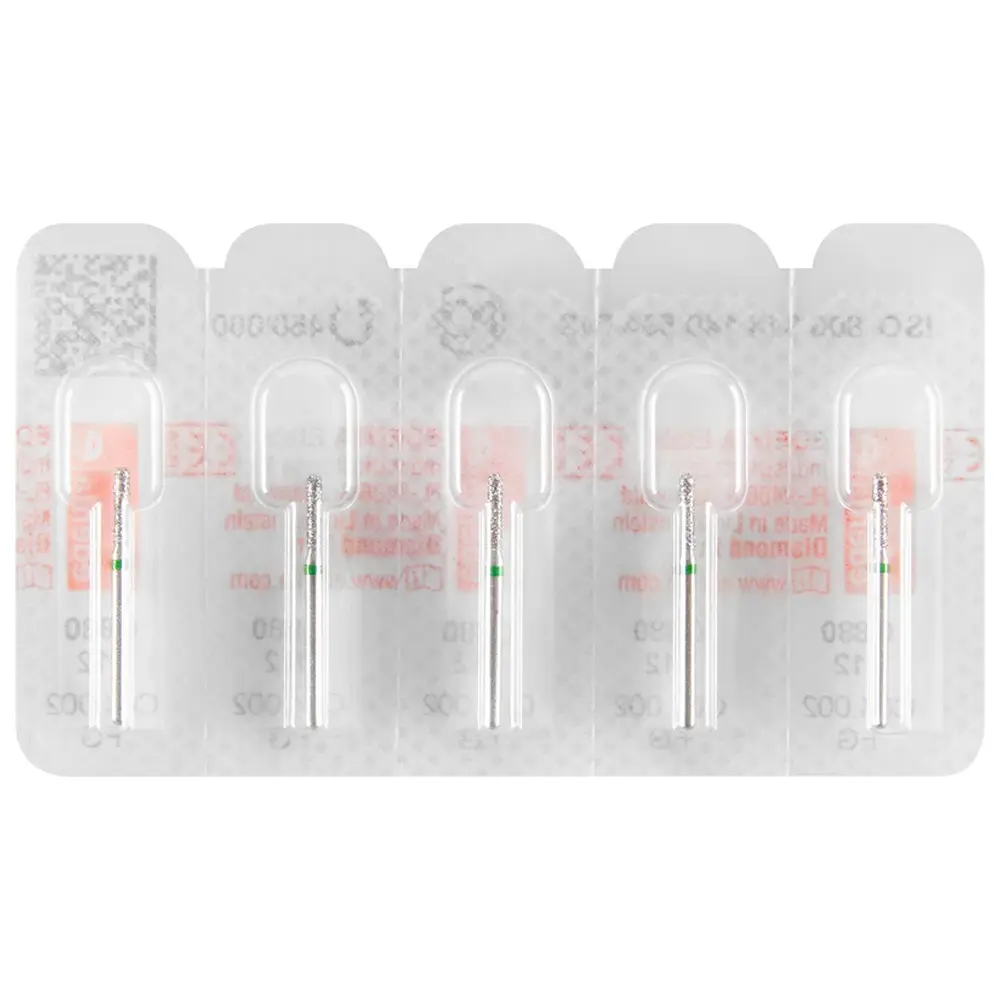 Edenta Diamanten 880 - Packung 5 Stück grün grob, FG, Figur 140 Zylinder rund, 6 mm, ISO 012
