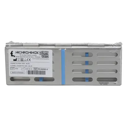 Nichrominox Kassette f.5 Instrumente 18x6cm blau St Nichrominox Kassette f.5 Instrumente 18x6cm blau St