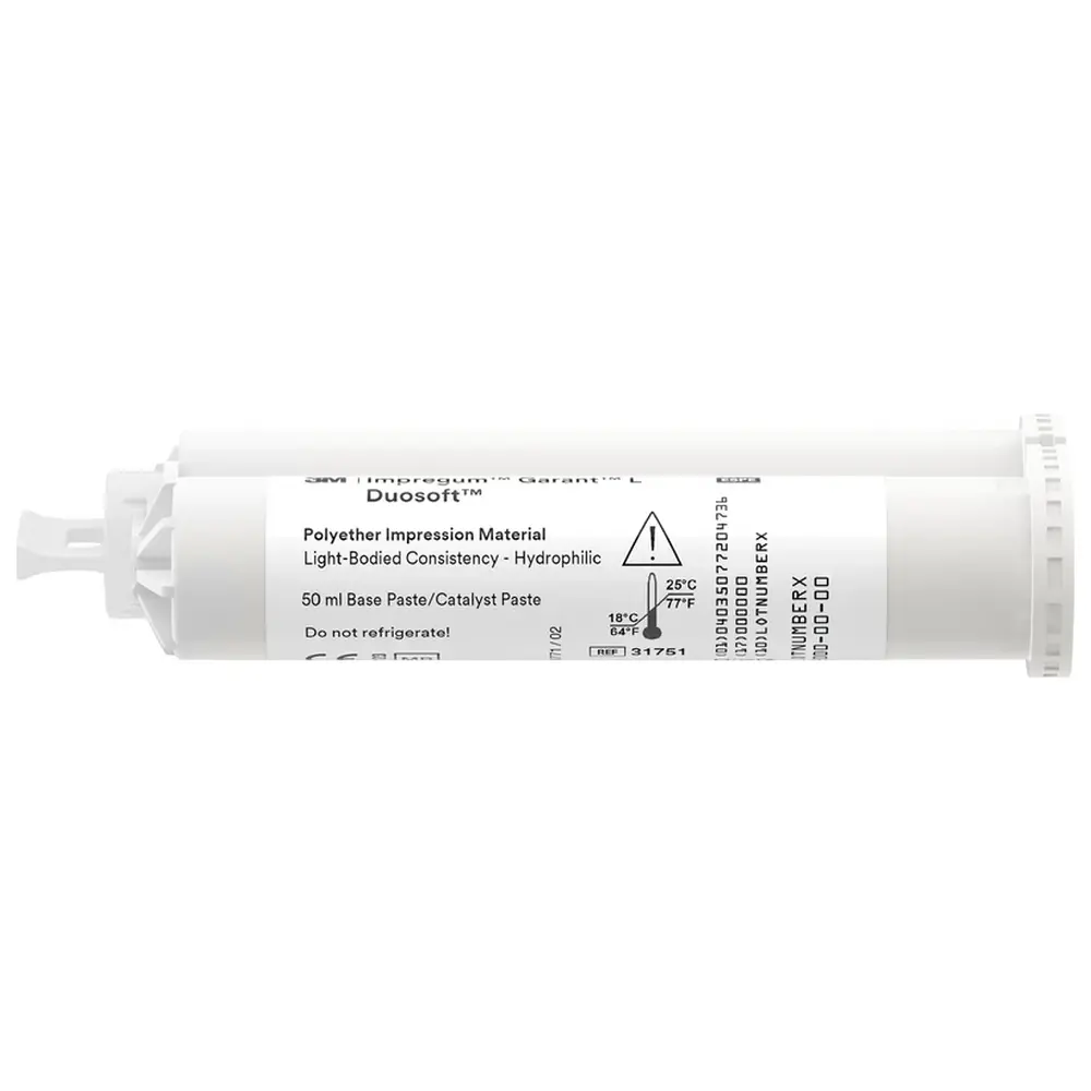 Solventum Dental Solutions Impregum™ Penta™ DuoSoft™ - Refill Packung 4 x 50 ml Doppelkartusche, 20 Mischkanülen weiß, Garant L DuoSoft