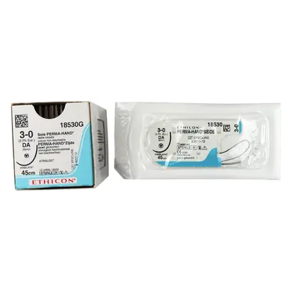 Johnson & Johnson International PH-Seide schwarz 45cm 3-0 DA VB gefl.Stärke 2 Pa 12