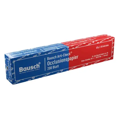 Dr. Jean Bausch GmbH & Co.KG Okklusionspapier 40my blau/rot m.Spender BK80 Blatt 200