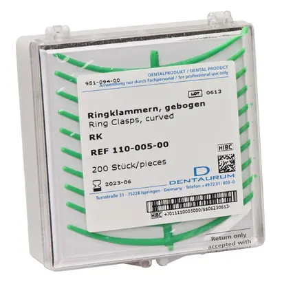Dentaurum GmbH & Co. KG Ringklammer gebogen RK grün Pa 200