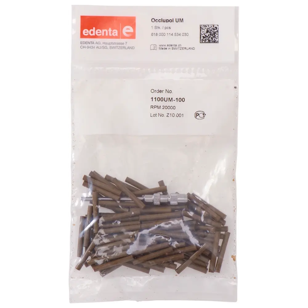 Edenta Occlupol - Packung 100 Stück unmontiert, braun supergrob, Figur 114, 22 mm, ISO 030