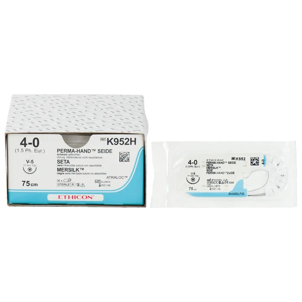 ETHICON Johnson & Johnson MEDICAL PERMA-HAND SEIDE - Packung 36 Stück schwarz, 75 cm, V5, USP 4-0, Stärke 1,5