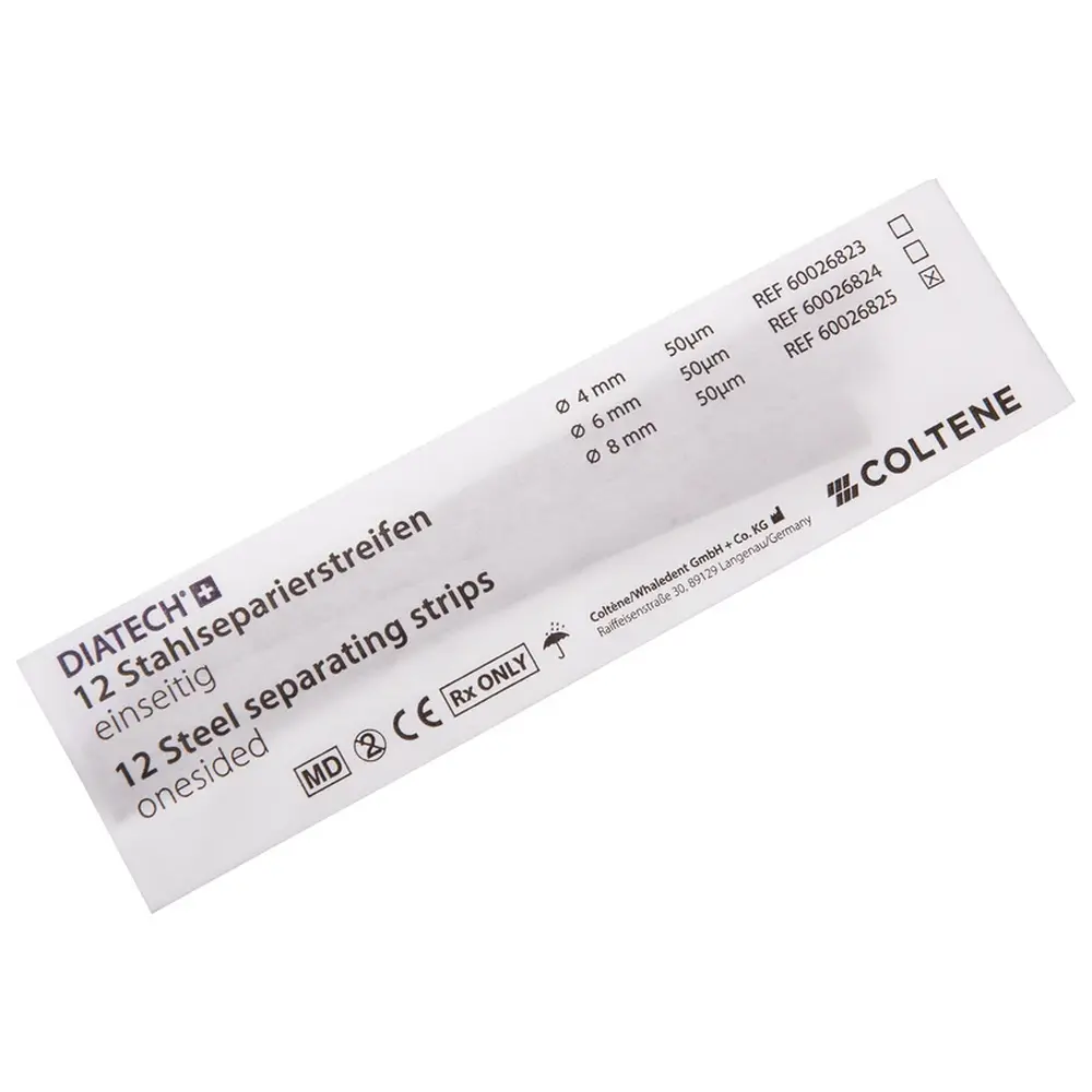 COLTENE DIATECH Stahlseparierstreifen - Packung 12 Stück 8 mm, einseitig beschichtet