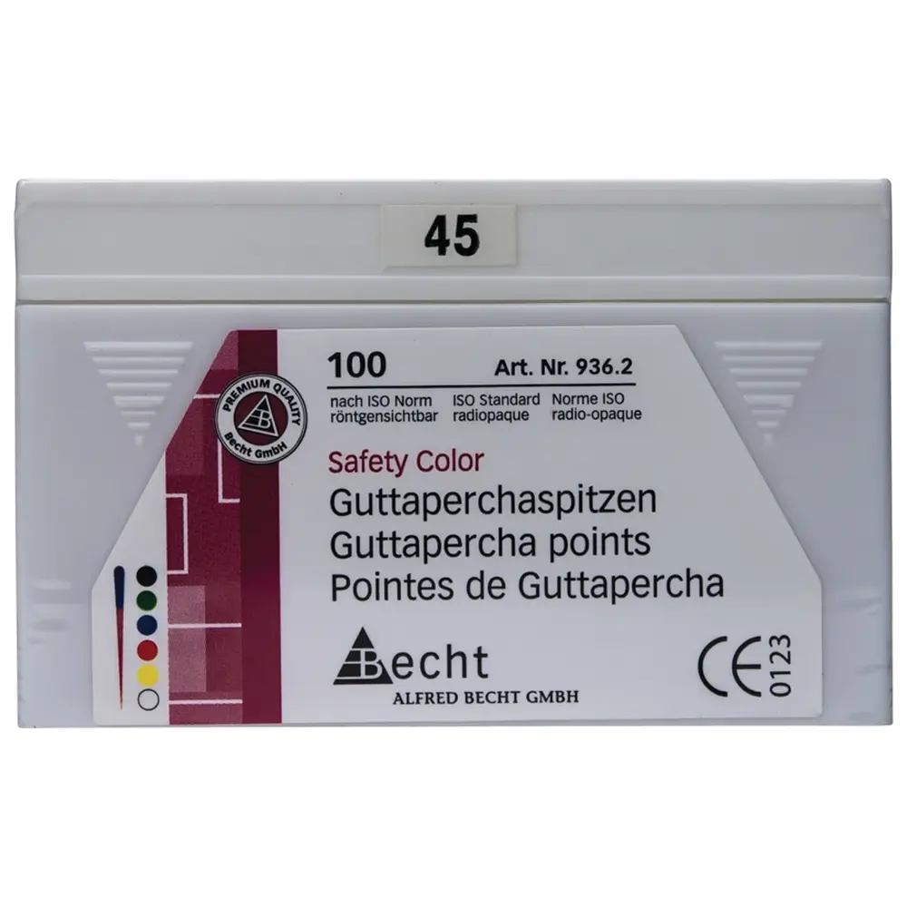 Becht Guttaperchaspitzen Safety Color - Packung 100 Stück ISO 045