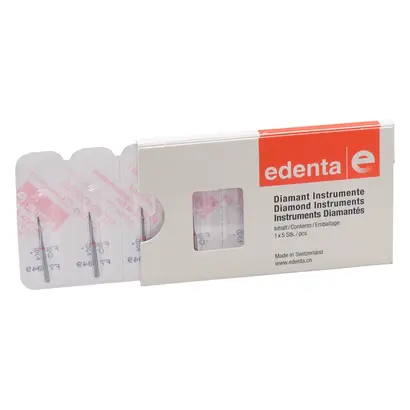 Edenta Diamanten 888 - Packung 5 Stück rot fein,FG, Figur 496 Flamme, 8 mm, ISO 012
