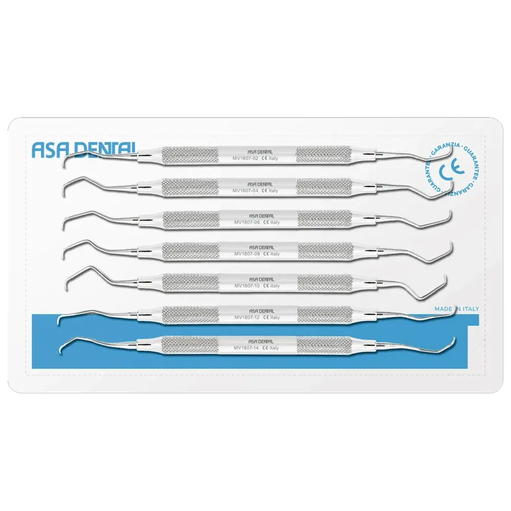 ASA Dental Gracey Küretten MV - Set 7 Stück (Figur 1/2, 3/4, 5/6, 7/8, 9/10, 11/12, 13/14)