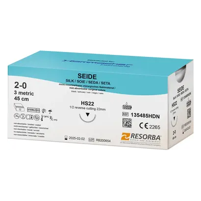 Healthium Medtech Limited Seide Nahtmaterial HS22 2/0 schwarz Pa 12