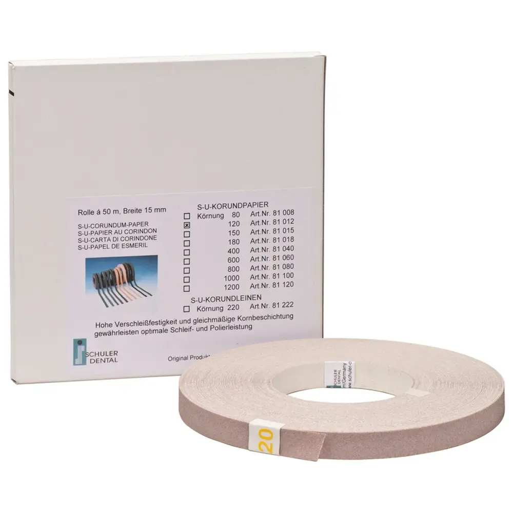 SCHULER-DENTAL S-U-KORUNDPAPIER - Rolle 50 m Papier Körnung 120