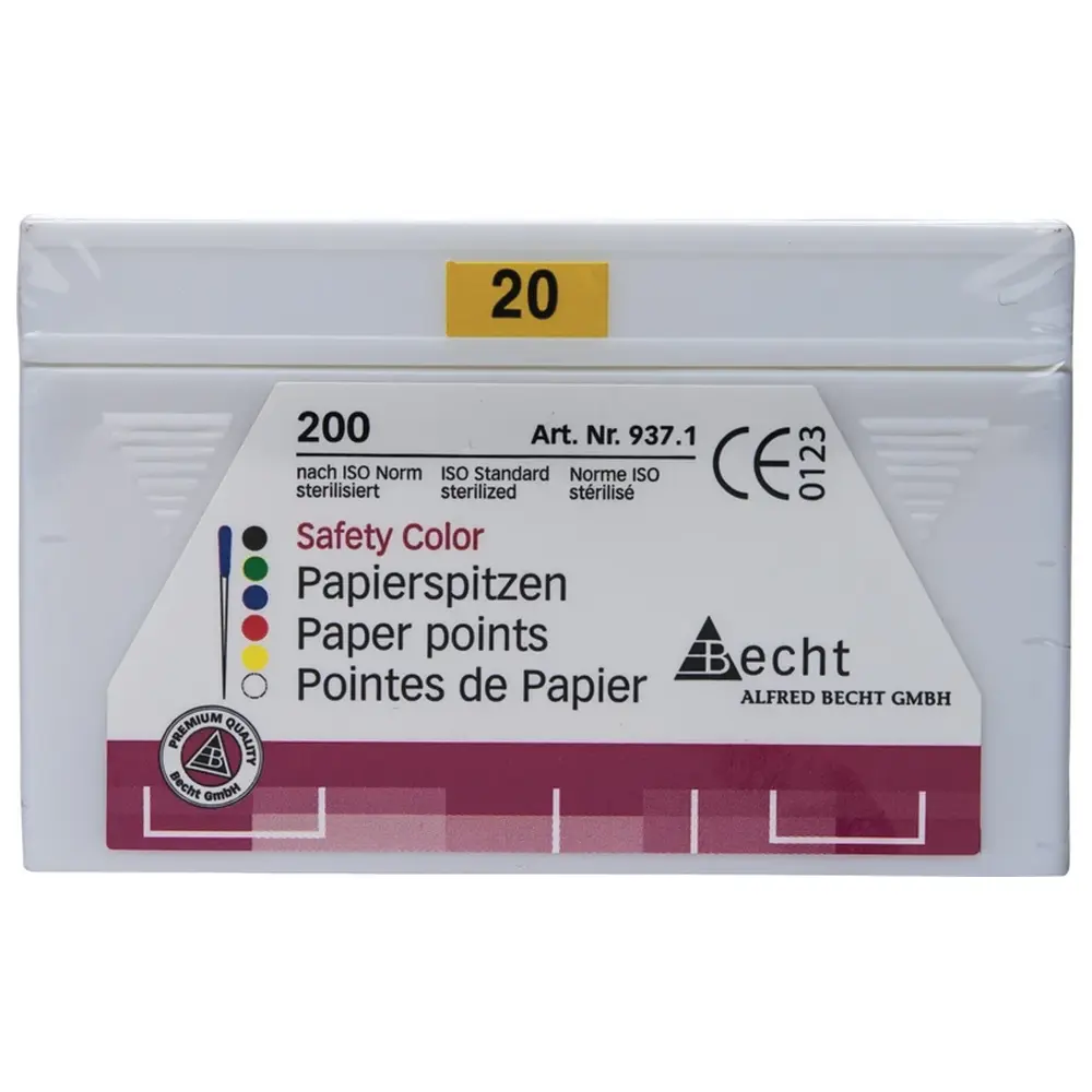 Becht Papierspitzen Safety Color - Packung 200 Stück ISO 020