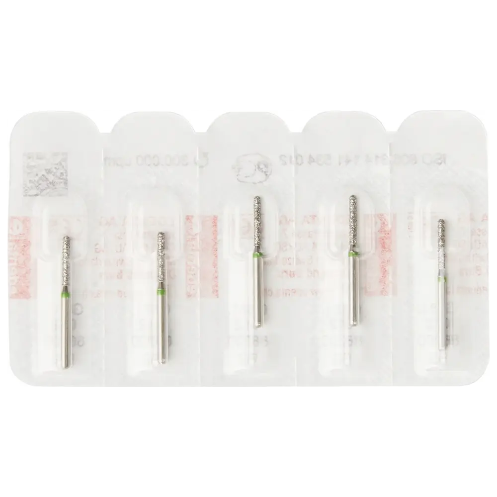 Edenta Diamanten 881 - Packung 5 Stück grün grob, FG, Figur 141 Zylinder rund, 6 mm, ISO 012