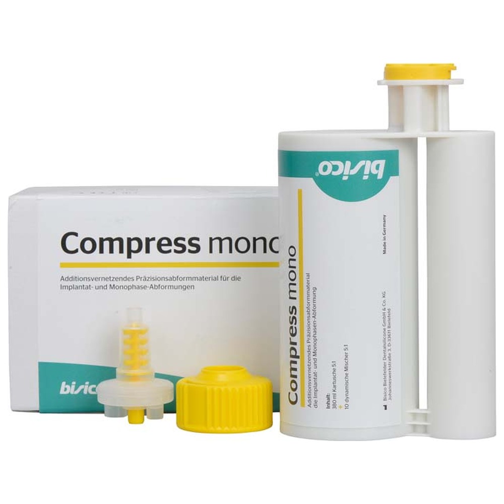 bisico Compress mono - Packung 380 ml Doppelkartusche 5:1, 10 dynamische Mischer, 1 Fixationsring