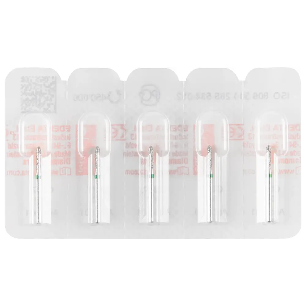 Edenta Diamanten 877 - Packung 5 Stück grün grob, FG, Figur 288 Torpedo, 6 mm, ISO 012