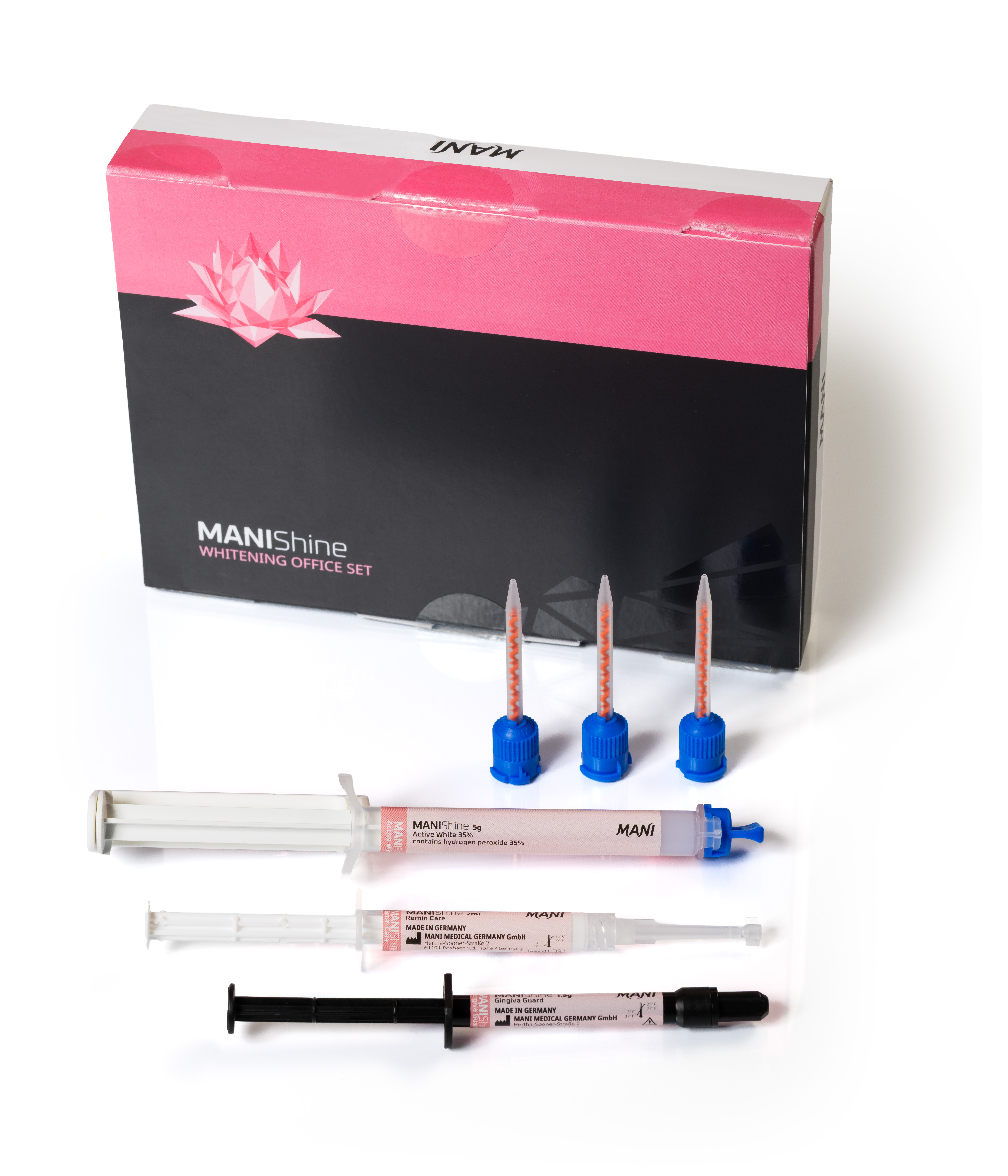 MANI ManiShine Whitening Set 35% Bleichgel Gingiva-Protector