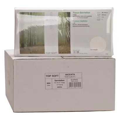 Akzenta International SA TOP SOFT Tissue-Servietten 4-lagig weiß Pa 800
