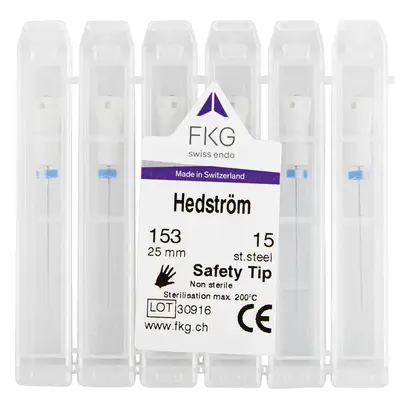 FKG Dentaire SA FKG hedström Edelstahl Handfeilen ISO015 25mm Pa 6