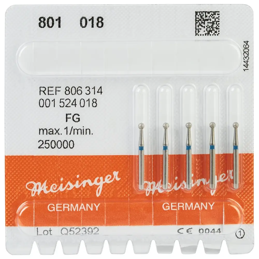 Hager & Meisinger Diamanten 801 - Packung 5 Stück blau mittel, FG, Figur 001 Rund, ISO 018