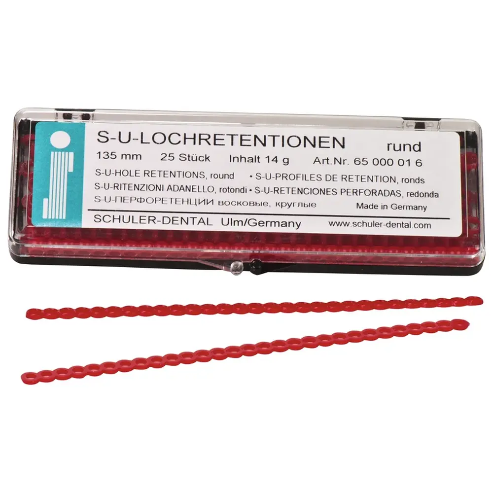 SCHULER-DENTAL S-U-LOCHRETENTIONEN - Packung 25 Stück Länge 13,2 cm, rund