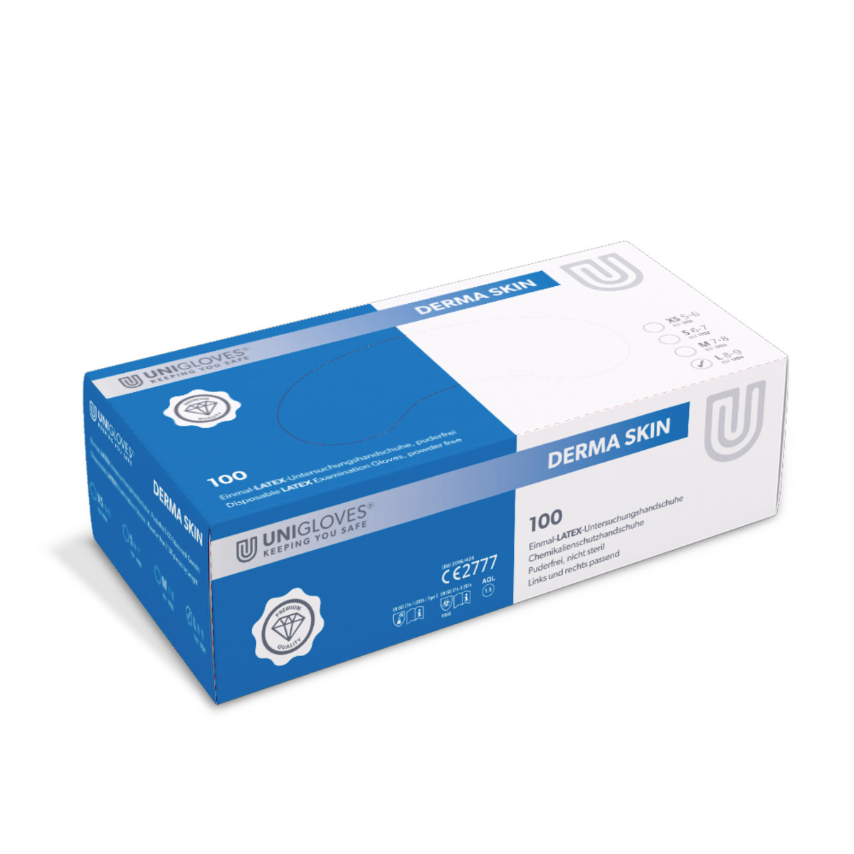 Derma Skin Latex Handsch. pdfr L 100St