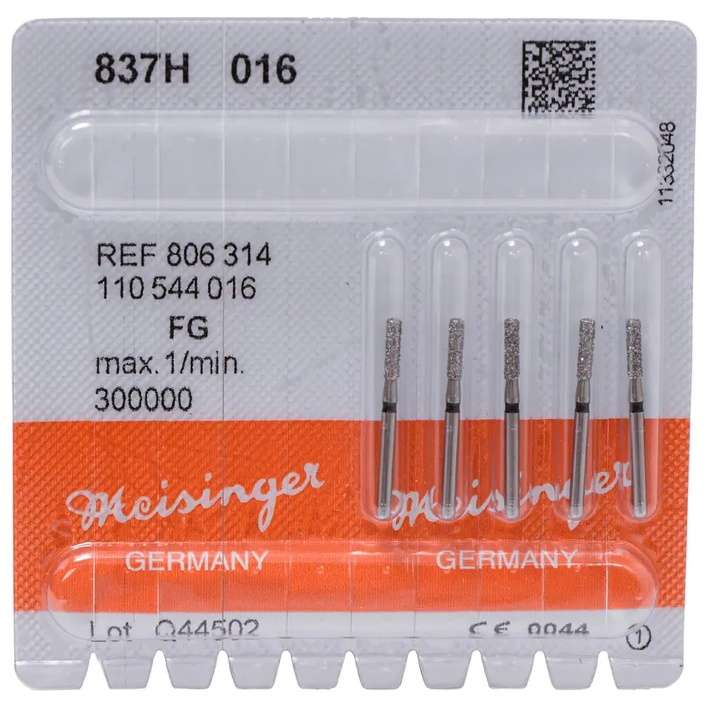 Hager & Meisinger Diamanten 837 - Packung 5 Stück schwarz super grob, FG, Figur 110 Zylinder, 6 mm, ISO 016