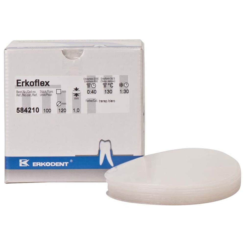 ERKODENT Erkoflex transparent - Packung 100 Stück transparent, Ø 120 mm, Stärke 1 mm
