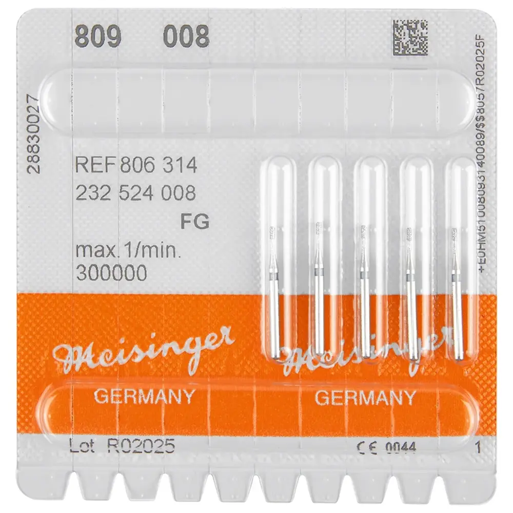 Hager & Meisinger Diamanten 809 - Packung 5 Stück blau mittel, FG, Figur 232 Birne, 2 mm, ISO 008