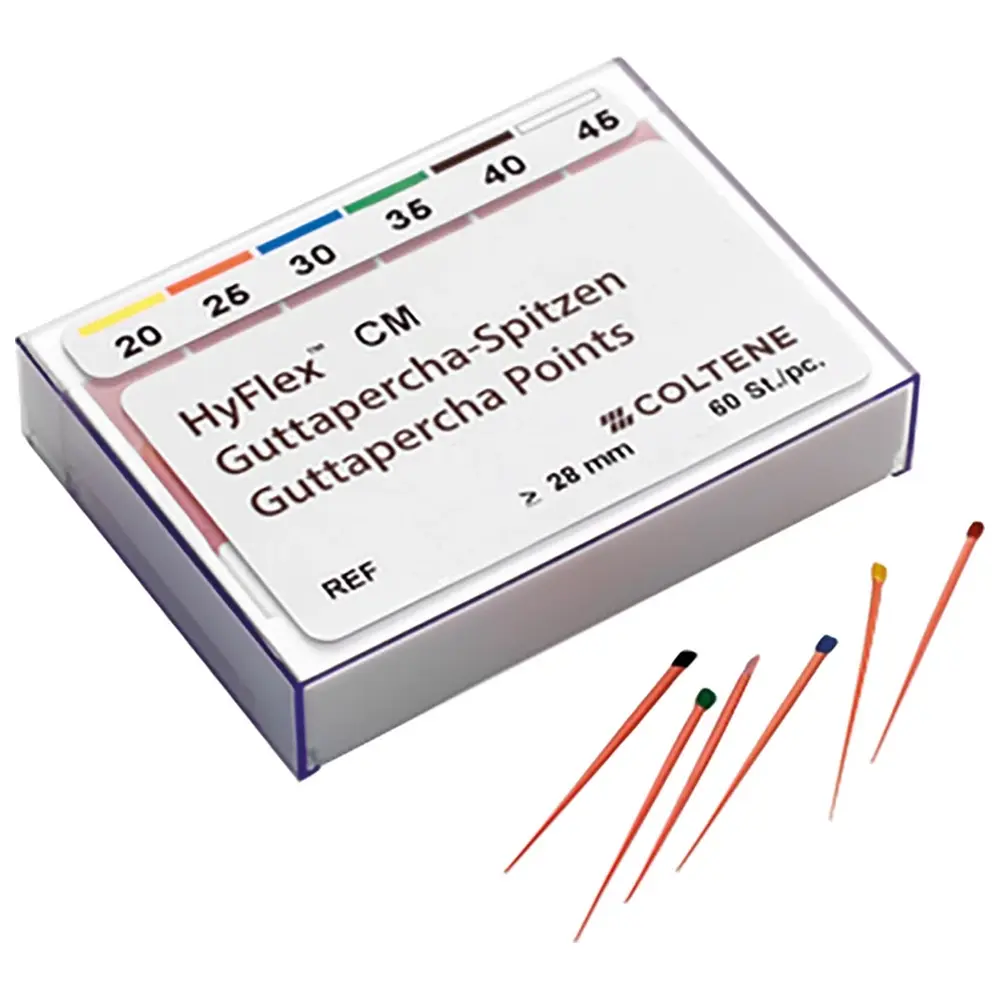 COLTENE HyFlex™ CM Guttapercha-Spitzen - Packung 60 Stück, SB 0.04, ISO 035