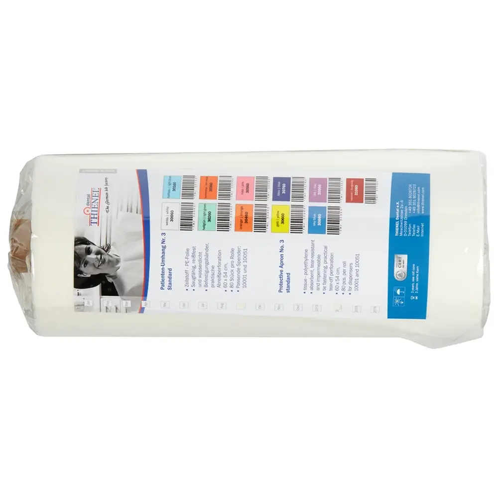 THIENEL Dental Patientenumhang Nr. 3 - Rolle 80 Stück weiß, 60 x 54 cm