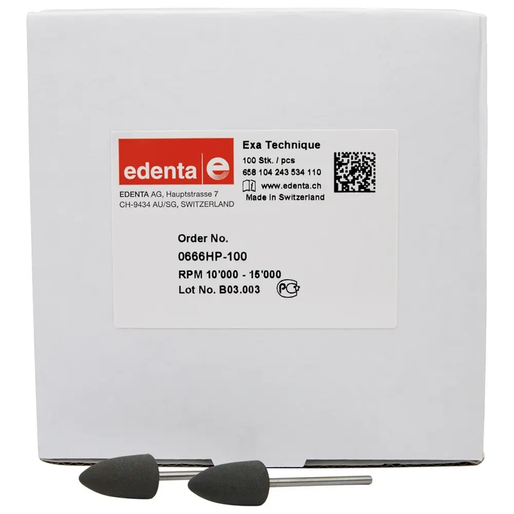 Edenta Exa Technique - Packung 100 Stück grau mittel, HP, Figur 243, 19,5 mm, ISO 110