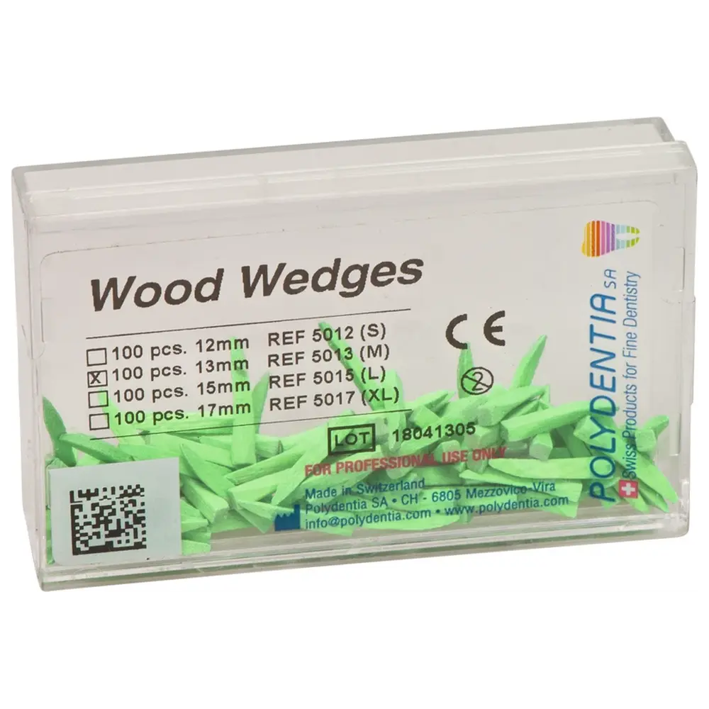 Polydentia SA Interdentalkeile Ahornholz - Packung 100 Stück grün, 13 mm