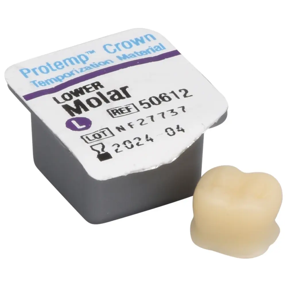 Solventum Dental Solutions Protemp™ Crown - Packung 5 Stück unterer Molar L, 1 Stückmesslehre