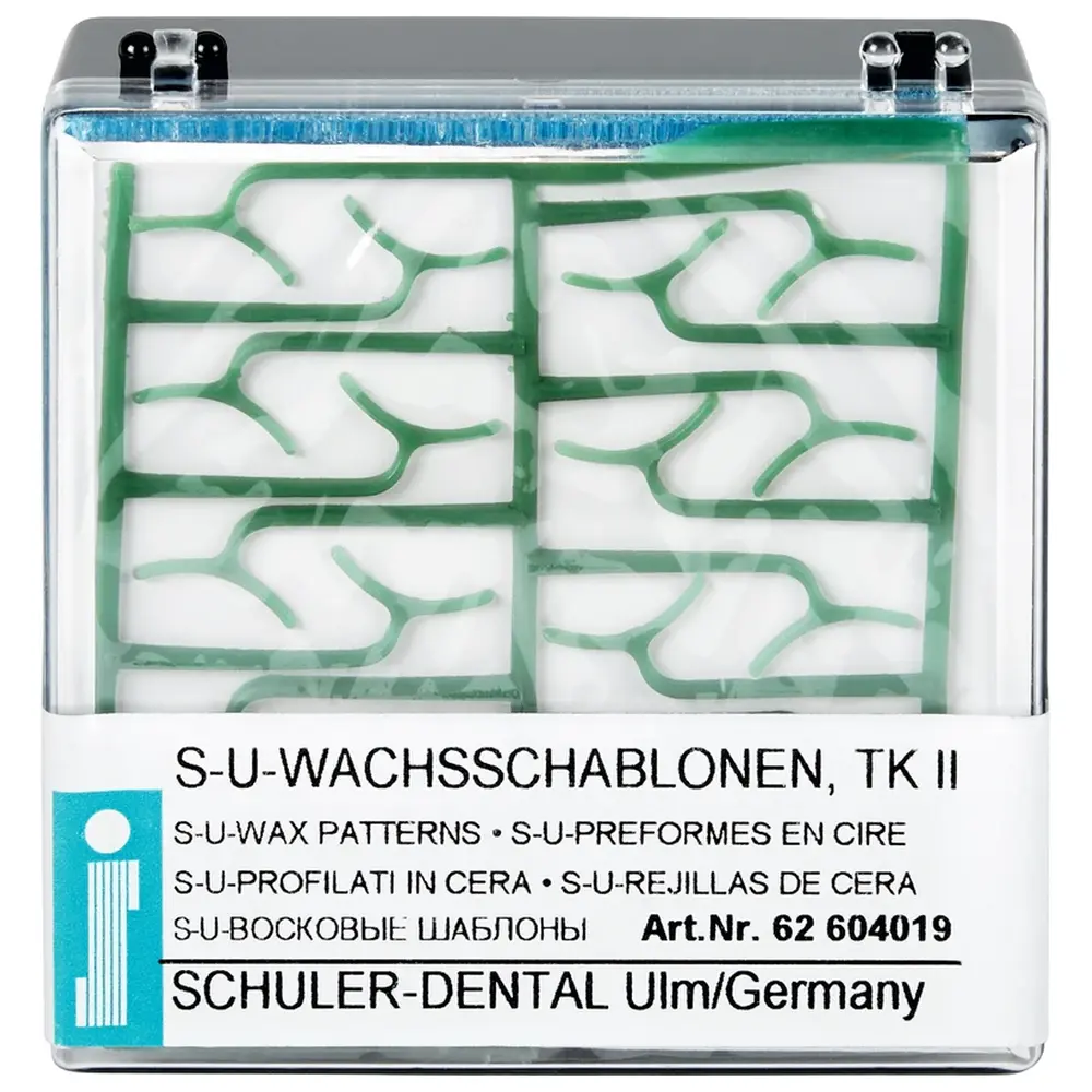 SCHULER-DENTAL S-U-WACHSSCHABLONEN - Packung 10 Stück Bonyhard-Klammer TK II